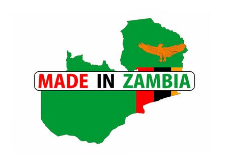 made in zambia country national flag map shape with textの写真素材