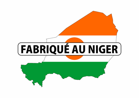 made in niger country national flag map shape with textの写真素材