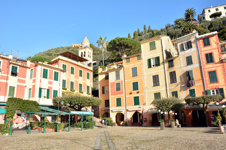 PORTOFINO, ITALY - 1.4.2015: architecture and people general view editorialのeditorial素材