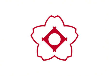 Japan Aichi prefecture Kasugai city flag illustrationの写真素材