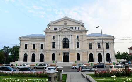 DROBETA TURNU SEVERIN, ROMANIA - 07.29.2016: city theater cultural palace landmark architectureのeditorial素材