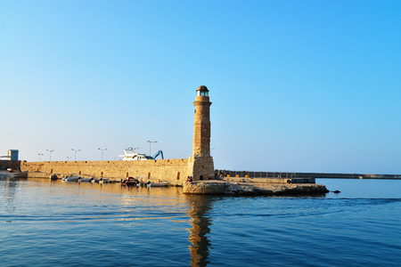 Rethymno city Greece light house landmark architectureの写真素材