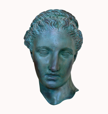 Greek poet Head of Sappho statue isolated roman replicaの写真素材