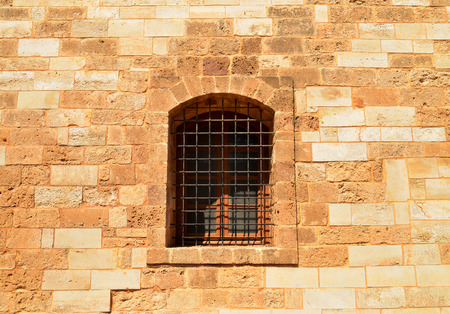 Rethymno city Greece Fortezza fortress window detailの写真素材