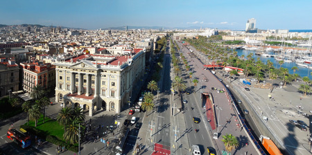 BARCELONA, SPAIN - 09.25.2016: Military Government Building landmark architecture panoramaのeditorial素材