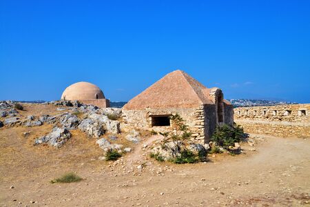 Rethymno city Greece Fortezza fortress building with pyramidal roof landmark architectureのeditorial素材