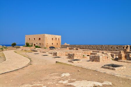 Rethymno city Greece Fortezza fortress armory landmark architectureのeditorial素材