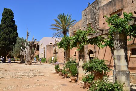 ARKADI, GREECE - 08.08.2016: Greek Monastery church landmark architectureのeditorial素材