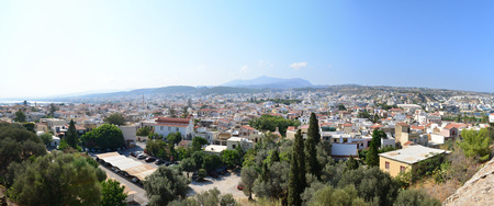 Rethymno city Crete Greece cityscape panorama viewの写真素材