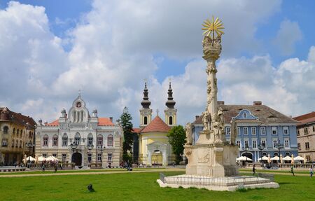 TIMISOARA, ROMANIA - 05.08.2017: union square buildings landmark architectureのeditorial素材