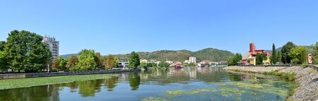 Orsova town Romania Danube river landscape panorama