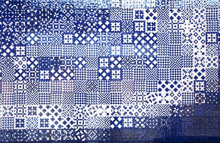Aquarium tiles of the Oceans texture pattern in Lisbon Portugal