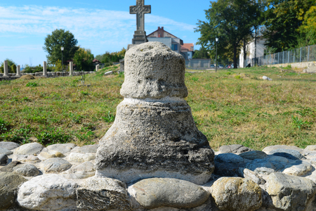 Drobeta Turnu Severin city Romania Iron Gates Region Museum ruins detailのeditorial素材