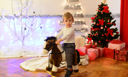 Christmas theme  studio beautiful little kidの写真素材