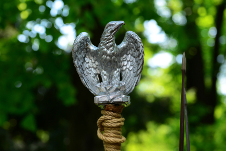 Roman empire metal eagle pennant flag symbolの写真素材