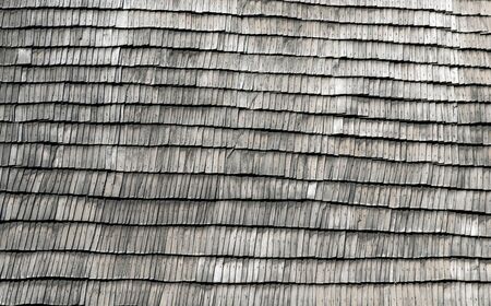 wooden church roof wood tiles texture pattern backgroundの写真素材