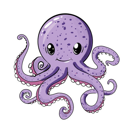 cute baby octopus cartoonの写真素材