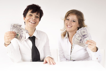 partners shows banknotes earningsの写真素材