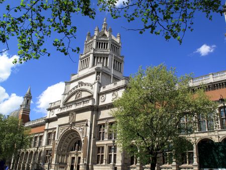 The Victoria & Albert Museum located in Kensington, London, was officially opened by Queen Victoria in 1857. It is the worlds largest museum of decorative arts spanning some 5000 years.の写真素材