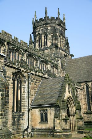 Chester Cathedral in the city of Chester, Cheshire has a history spanning almost 2000 years. A church was founded on the site in 660 and eventually became a cathedral in 1540.の写真素材