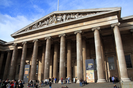 London, United Kingdom, Feb 27, 2011 : Tourists visiting the Ancient Egyptian Book of the Dead exhibition at the British Museumのeditorial素材