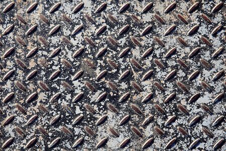 Weathered aluminium Tread Plate metal backgroundの写真素材