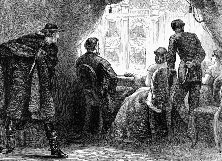 The assassination of Abraham Lincoln from a vintage Victorian book dated 1883 that is no longer in copyrightの写真素材