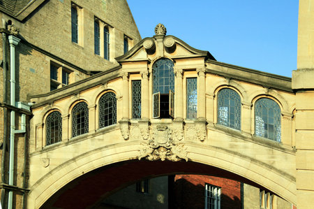The Bridge of Sighs of across New College Street in Oxford, Oxfordshire, England, UK connects the buildings of Oxford University s, Hertford Collegeのeditorial素材