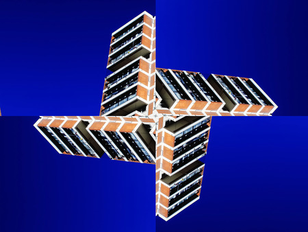 Kaleidoscope seamless tower block abstract background patternの写真素材