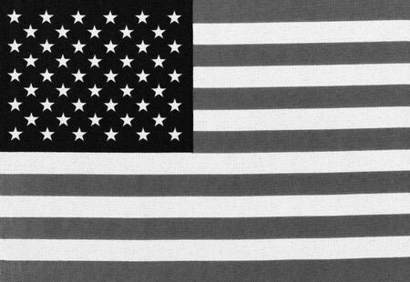 Black and white image of the Stars and Stripes flag of the United States Of America backgroundの写真素材