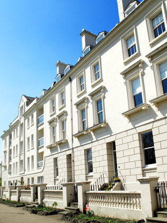 Georgian terraced town houses in Canterbury, Kent, England, UKのeditorial素材