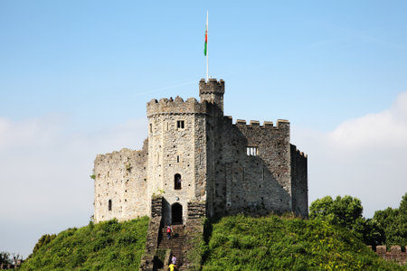 Cardiff, Wales, UK , September 14, 2016 :  Cardiff Castle in Castle Street is a 12th century ruin which is one of the cities most popular visitor attractionsのeditorial素材
