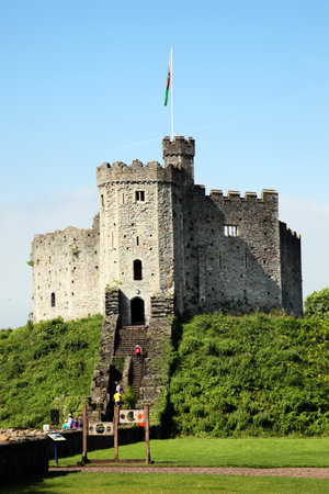 Cardiff, Wales, UK , September 14, 2016 :  Cardiff Castle in Castle Street is a 12th century ruin which is one of the cities most popular visitor attractionsのeditorial素材