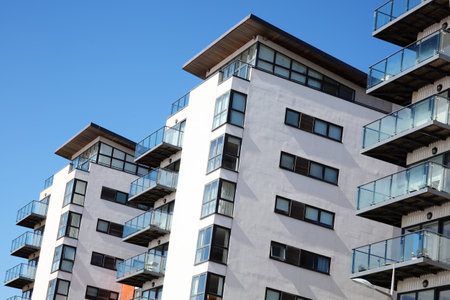 Swansea, Wales, UK â March 31, 2017:  Modern luxury flat apartments in Swansea Bayのeditorial素材