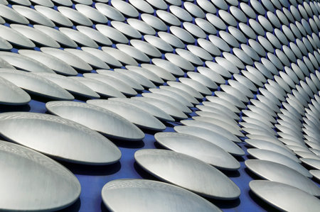 Birmingham, UK, September 2, 2010 : Futuristic modern building roof cladding detail at the Bullring shopping centre mall in the city centrのeditorial素材