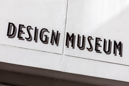 E850. London, UK, October 14, 2012 : The Design Museum building advertising logo sign in the Shad Thames area which is a popular travel destination landmark of the city, stock photo imageのeditorial素材