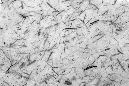 Straw paper texture background made from recycled sustainable biodegradable resources with a natural textured artifacts effect pattern, black and white monochrome stock photo imageの写真素材