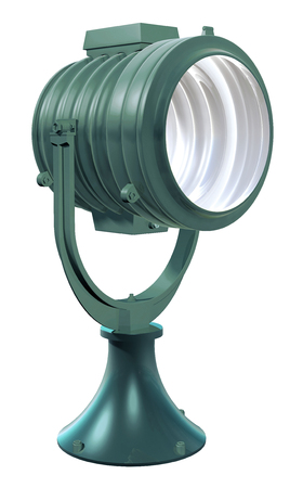 Outdoor searchlight sky, Stage Lamp. 3D illustration - isolated on white background.の写真素材
