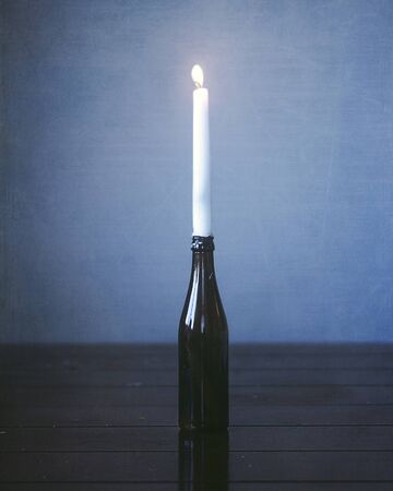 Homemade candle holderの写真素材