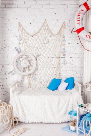 location in a photo studio in a sea styleの写真素材