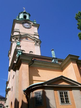 old building in the gamlastan area of stockholmの写真素材