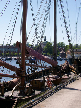tallships berthed at a harbour in stockholmの写真素材