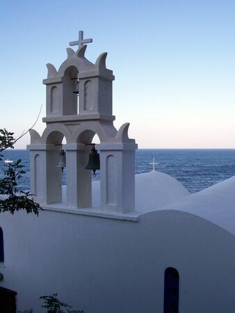 Image of a church on the greek island of santoriniの写真素材