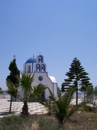 Image of a church on the greek island of santoriniの写真素材