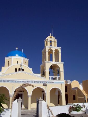Image of a church on the greek island of santoriniの写真素材