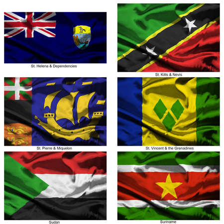 Part of a collection of the fabric flags of the world seriesの写真素材