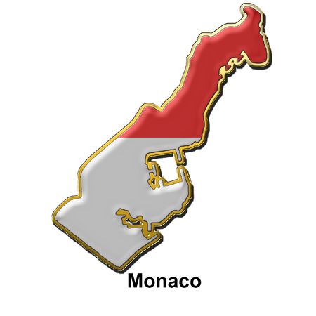 map shaped flag of Monaco in the style of a metal pin badgeの写真素材