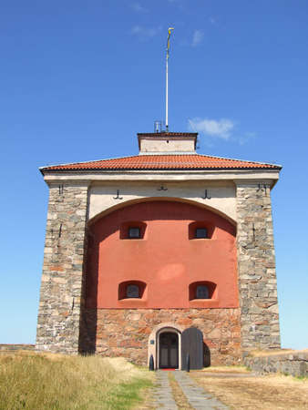 a view of the Elfsborg fortress at Gothenburg harbour in Swedenの写真素材