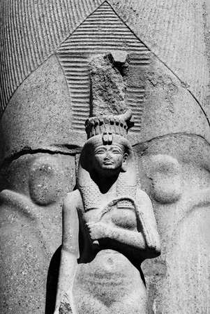 An ancient statue in the karnak temple complex at luxor in Egypt.の写真素材