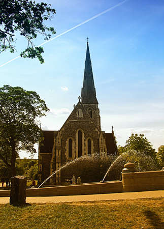 view of a famous church in copenhagen, Denmarkの写真素材